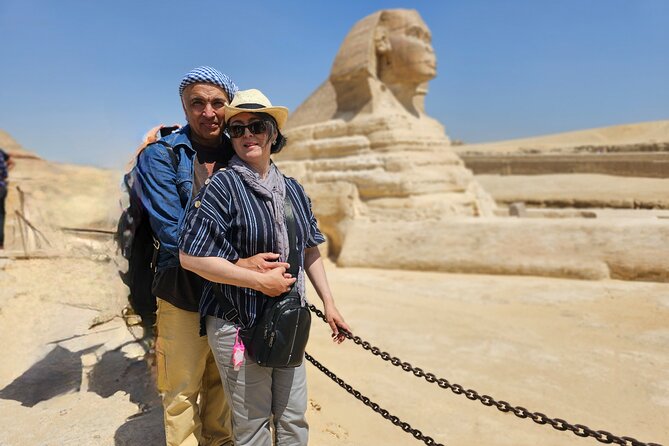 All-in-One Giza Pyramids from inside, Sphinx & Camel ride & Lunch - Khafre’s surviving limestone cap