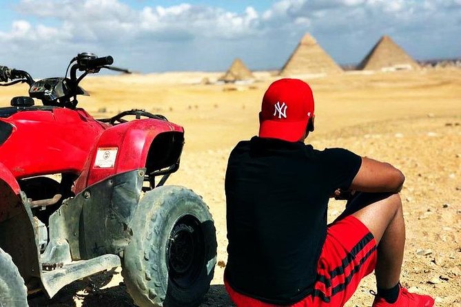 All inclusive Tour Giza Pyramids Sphinx Quadbike Camels Lunch - From Cairo hotel to the Great Pyramid