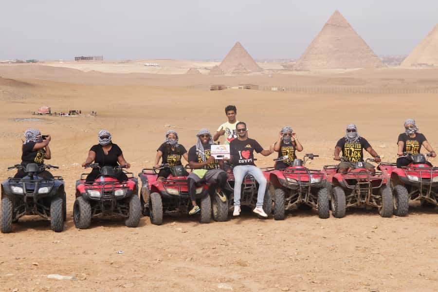 Cairo: Giza Pyramids Tour with Quad Bike Safari & Camel Ride - One hour on a quad bike in the Giza desert