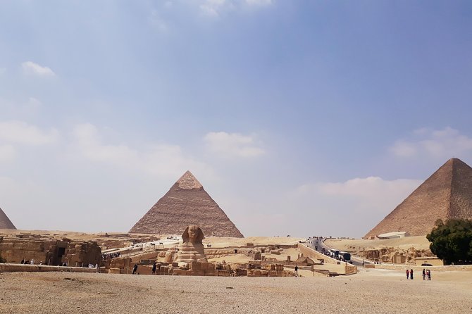 Cairo Layover Tours to Giza Pyramids Egyptian Museum & Bazaar - The Great Sphinx and its royal face