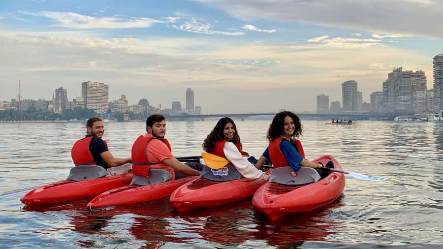 Cairo: Private Nile Kayaking Adventure with hotel transfers. - Leaving Cairo behind at the Kayaking Club