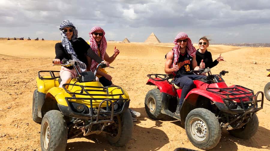 Cairo: Private Quad Bike Desert Tour with Pyramids & Sunset - A desert ride with the pyramids in the distance