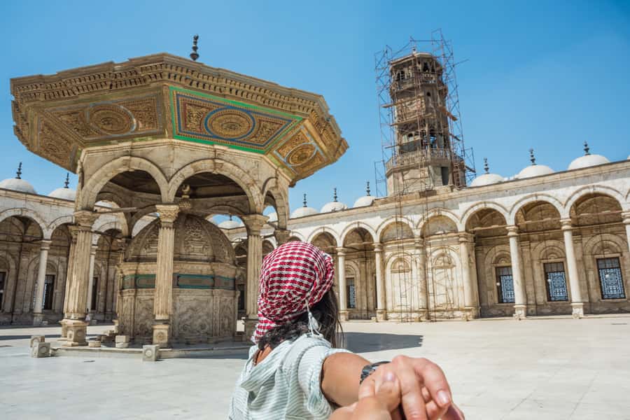 Cairo: Pyramids, Bazaar, Citadel Tour with Photographer - The camel ride toward the Sphinx