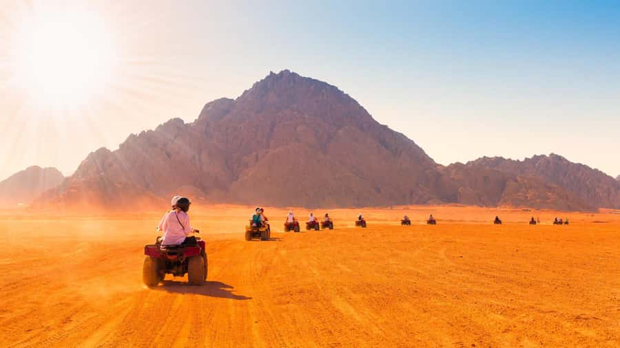 Desert Sunset Quad Bike ATV for 50Km, Oriental Show, Dinner, - From Hurghada to the quad station