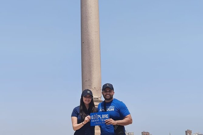 Exceptional Alexandria tour from Cairo + Alexandria food tour - Reading the story behind Pompey’s Pillar
