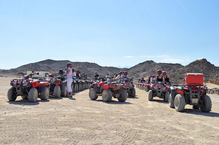 From El Gouna: Dry Canyon Quad Bike Morning Tour - Hotel pickup and the motor park start