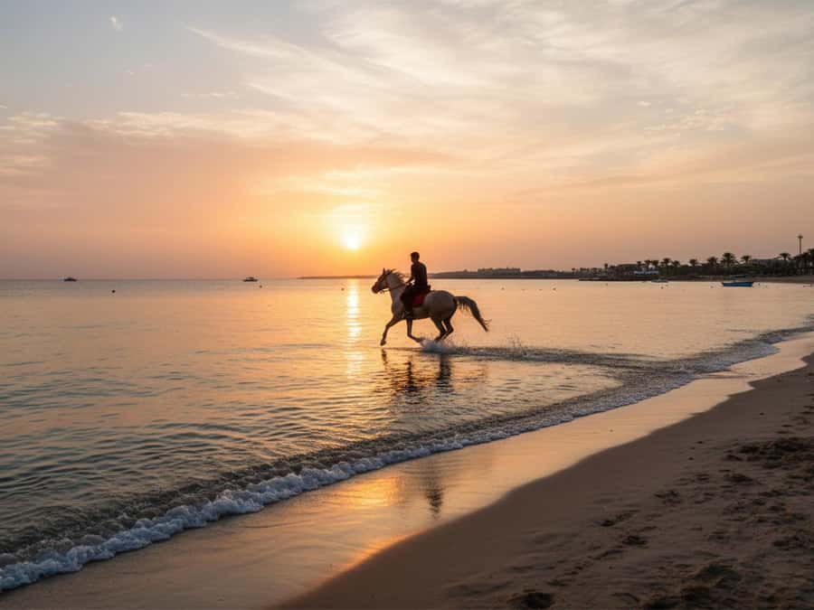 From Hurghada: Red Sea Sunrise and Desert Horseback Riding - Sunrise at Sahl Hasheesh: the best time for cool air