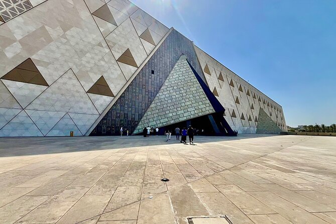 Full day to Giza Pyramids and Grand Egyptian Museum, And felucca - The three pyramids from Giza’s best viewpoints