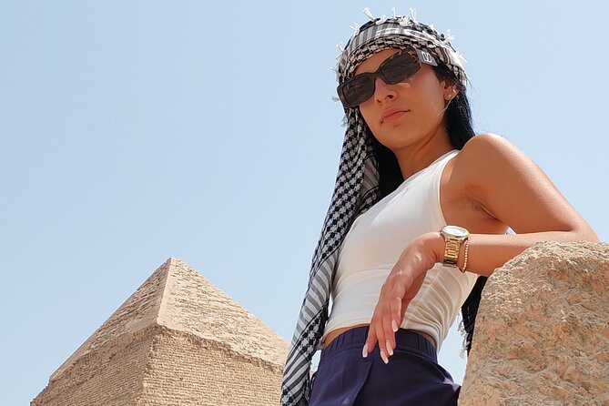 Giza pyramids all inclusive lunch, fees,camel&inside 3rd pyramid - Seeing the three royal pyramids from the plateau