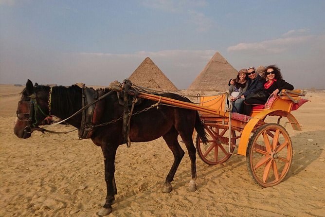 Giza Pyramids and Egyptian Museum - Facing the pyramids at Giza