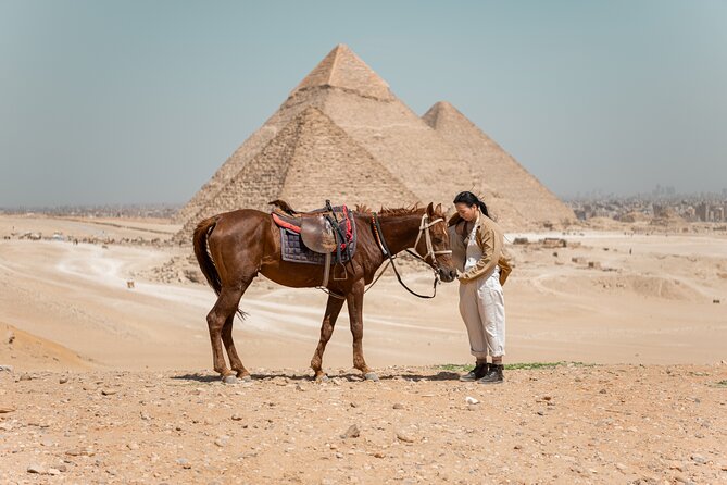 Giza Pyramids Photoshoot with Jumping Horse, Camel and Sphinx - The panoramic viewpoint is the main event