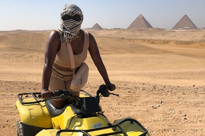 Giza pyramids, Sphinx, ATV bike, Lunch,Camel ride, Dinner cruise& shopping tour - Guides and drivers shape the day