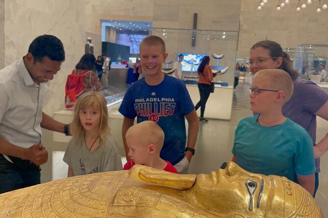 Guided tour to the Grand Egyptian Museum Giza Pyramids with Lunch - Eating koshary or shawerma on King Faisal Street