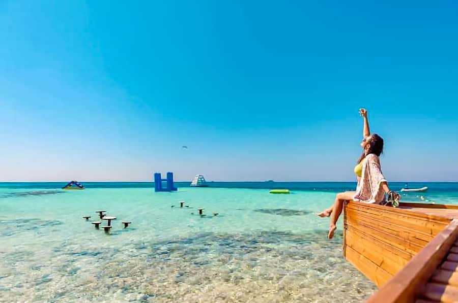 Hurghada: Orange Bay & Magawish Island Speedboat with Lunch - Orange Bay before the crowds