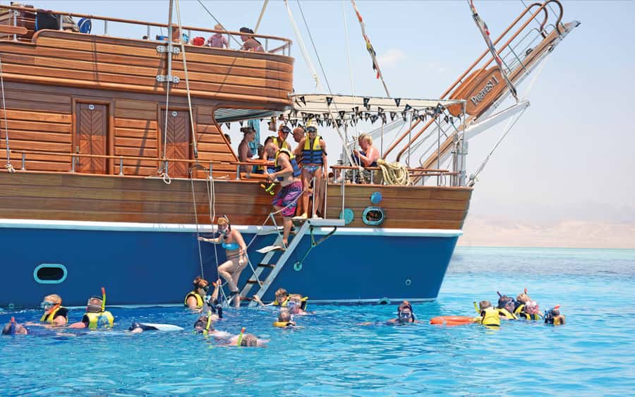 Hurghada: Pirates Sailing Boat to Orange Bay with Transfers - A pirate ship that is really a large day boat
