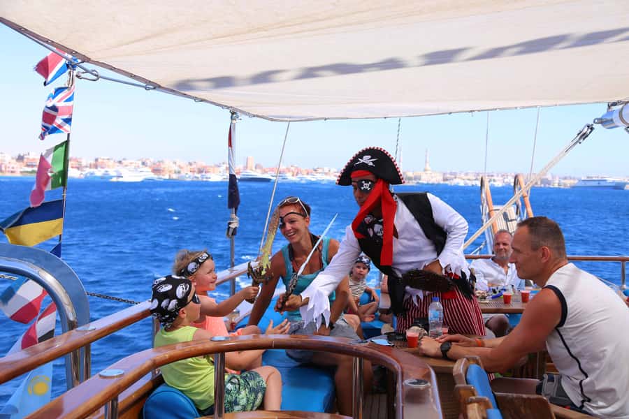 Hurghada: Pirates Sailing Boat to Orange Bay with Transfers - The pirate theme, with realistic expectations