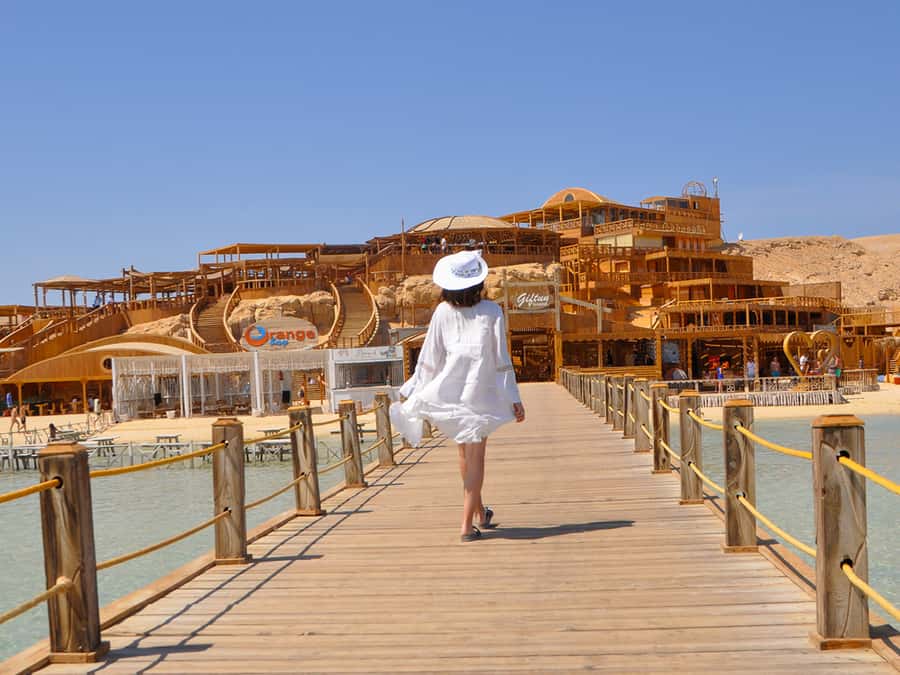 Hurghada: Premium Orange Island Cruise with Lunch & Transfer - Two reef stops, with help in the water