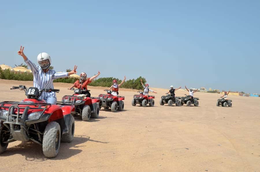 Hurghada: Quad Bike, Buggy, and Camel Ride & Bedouin Village - Quad biking for 30 minutes