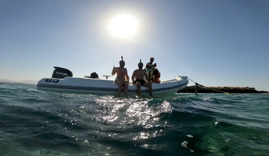 Hurghada: Safari ATV Quad & Speedboat to Orange bay island - Riding through the Egyptian desert
