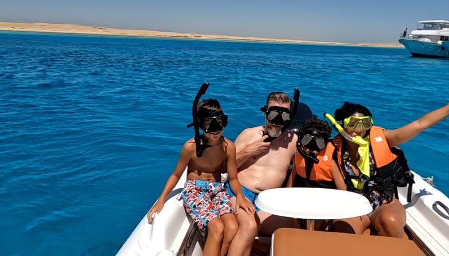Hurghada: Safari ATV Quad & Speedboat to Orange bay island - Tea and a short camel ride at the Bedouin village
