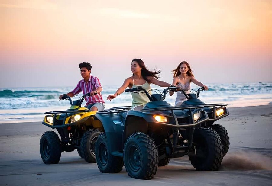 Hurghada: Sea and Mountains Quad or Buggy Family Tour - Riding a quad through the desert toward Makadi Bay