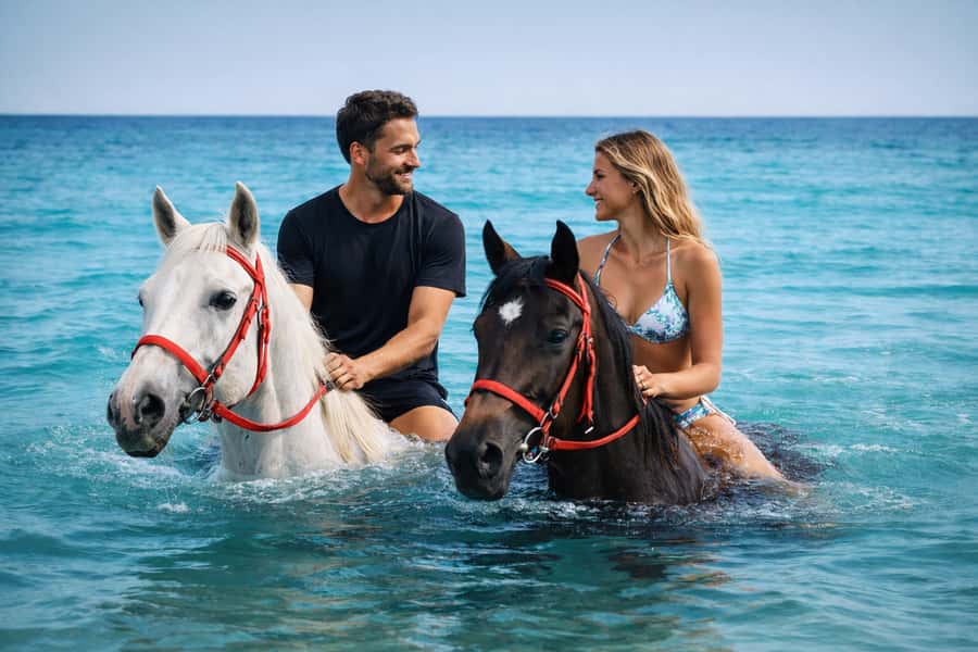 Hurghada: Sea & Desert Horse Riding tour/w Swimming&Transfer - Meeting the horses and getting the right match