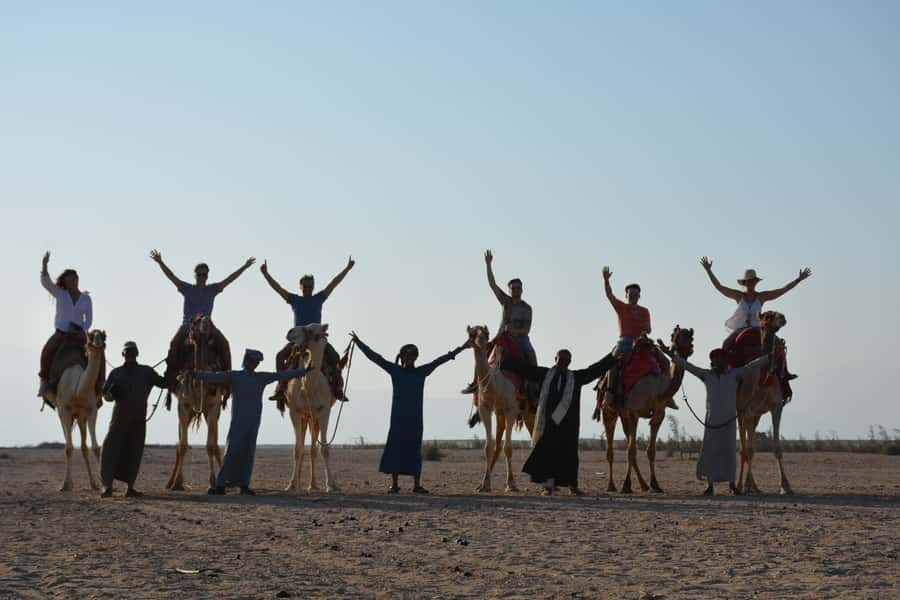 Hurghada: Sunset Camel Ride with Dinner - Tea, safety rules, and a first look at oasis life