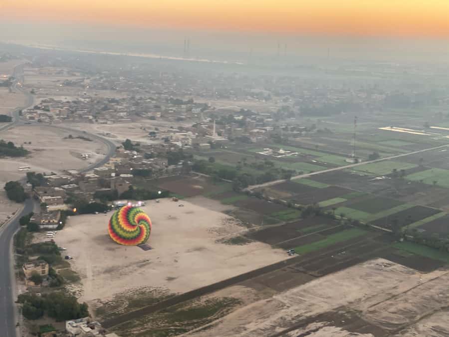 Luxor: Hot Air Balloon Ride over the Valley of the Kings - Landing in a field or desert area