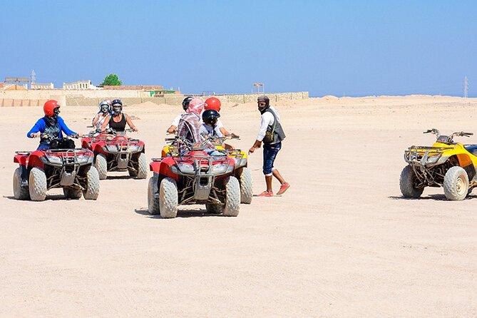Makadi Bay: Sunset Quad & ATV Adventure & Seaview - The quad base: briefing, helmets, and the test drive