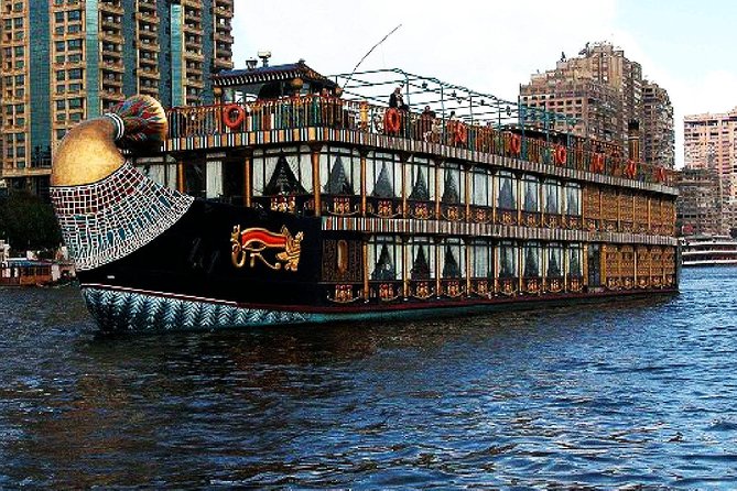 Nile Pharaoh dinner cruise on the Nile - Upper-deck views and the Cairo skyline