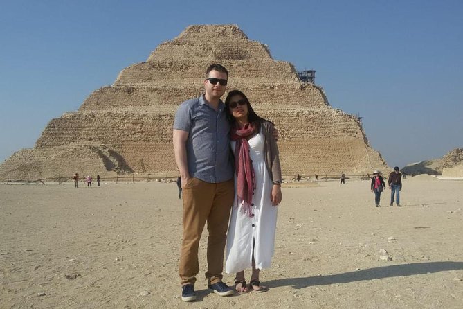 Private full day tour to Giza Pyramids, Sphinx, Sakkara and Dahshour with guided - Saqqara shows the first giant stone pyramid