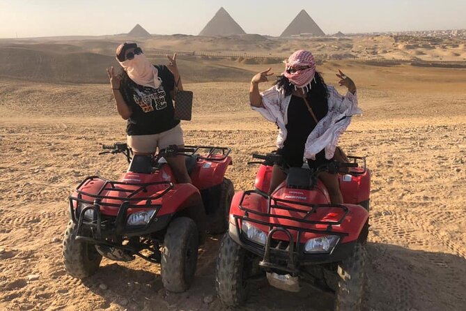 Private Tour in Cairo Tower with ATV Quad Bike and Felucca Ride - Giza ATV ride beside the pyramids