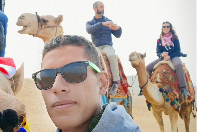 Pyramids camel ride - Riding beside the Great Pyramid at 8:30 am