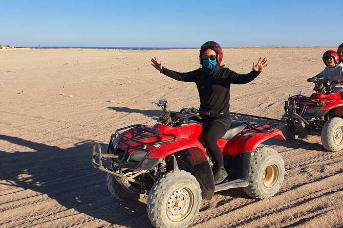 Pyramids of giza ,Sphinx,riding camel and driving a quad bick ATV. - One hour on a quad bike in the Sahara