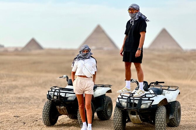 Quad Bike , Lunch and Camel Ride Private Tours from Cairo Giza Hotel - A four-hour Giza desert outing with two very different rides